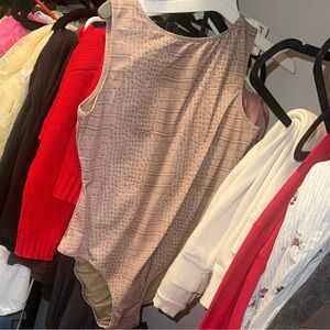 SKIMS textured beige bathing suit